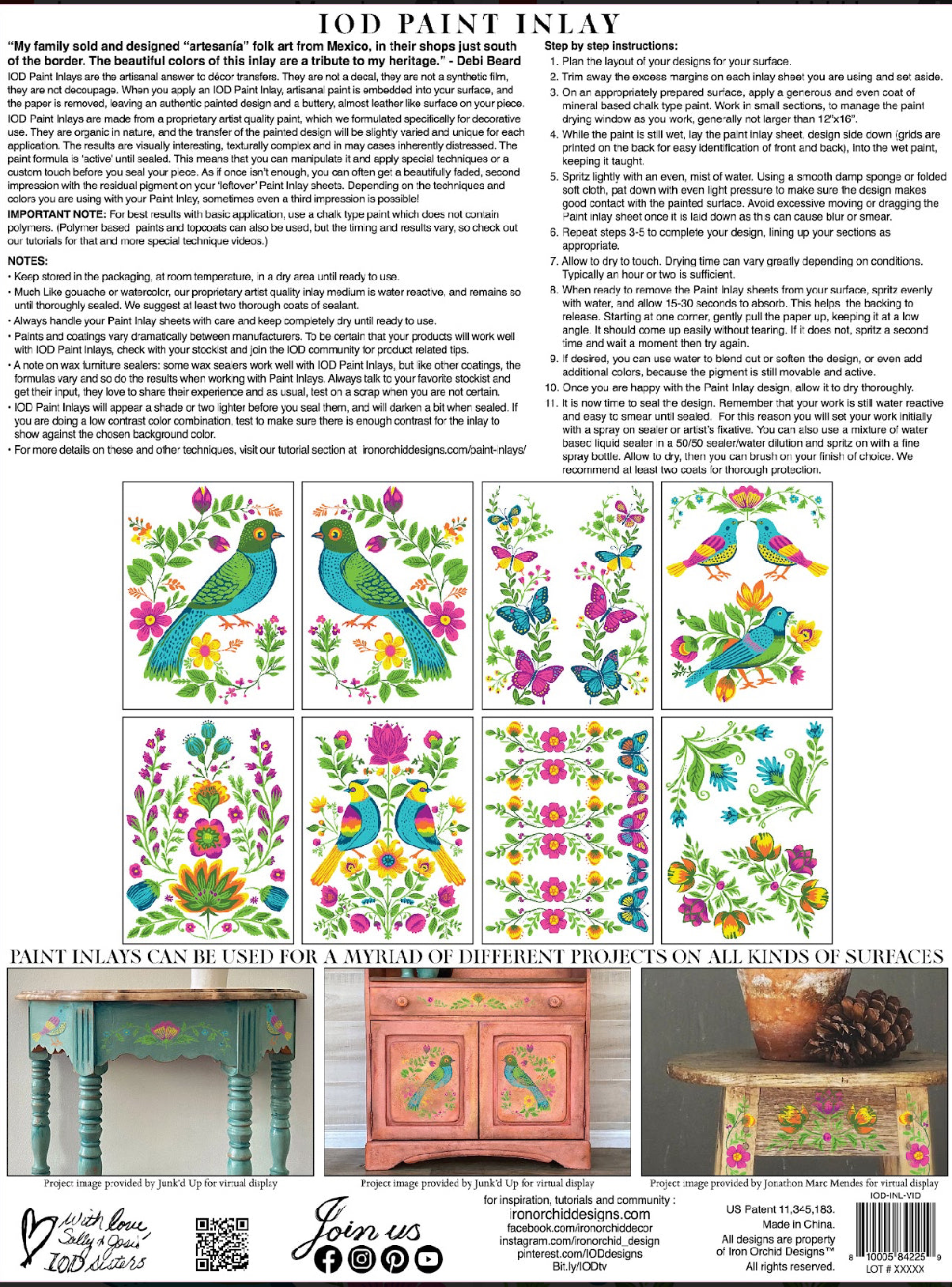 Vida Flora Iron Orchid Designs Paint Inlay