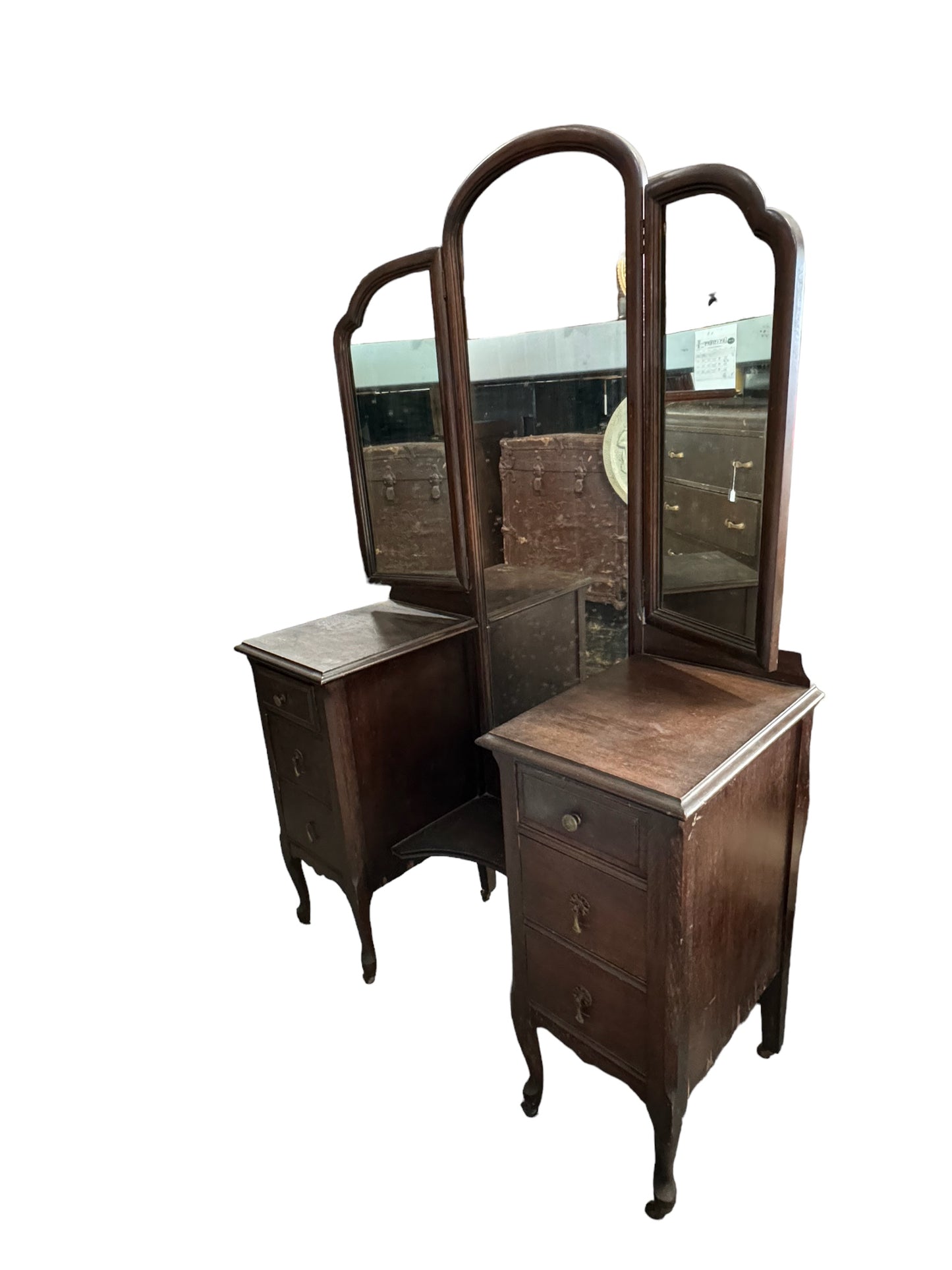 Antique Dressing Table Tri-Fold Mirror