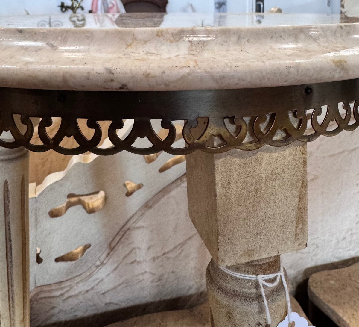 Antique French Marble Top Side Table