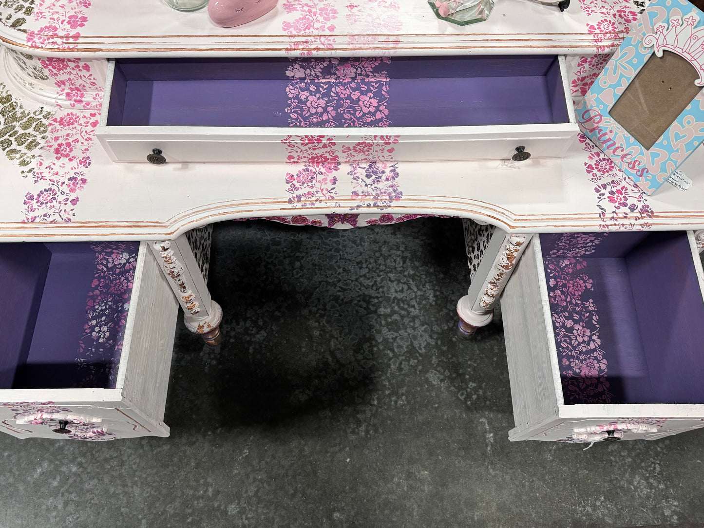 Lisa Frank Inspired Dressing Table w/ Mirror
