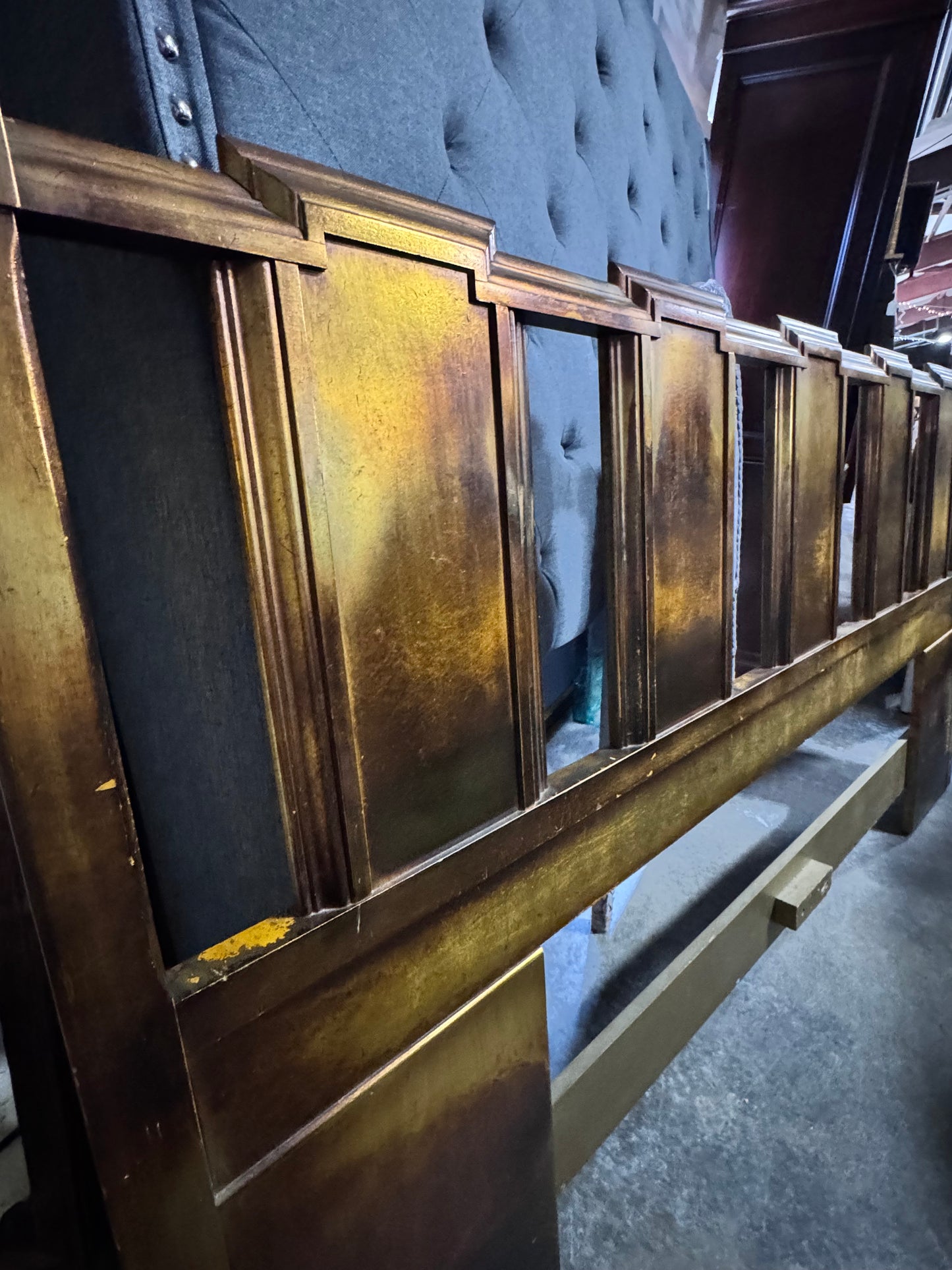 Geometric MCM Post King Headboard