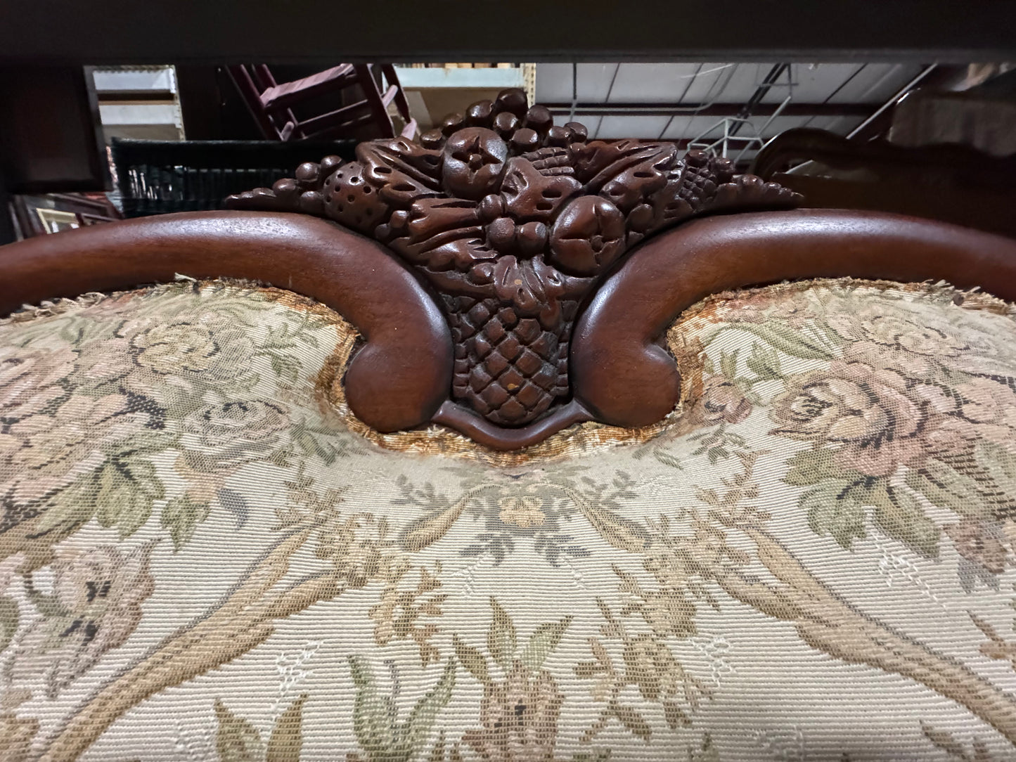 Victorian Floral Tapestry Upholstered Sofa