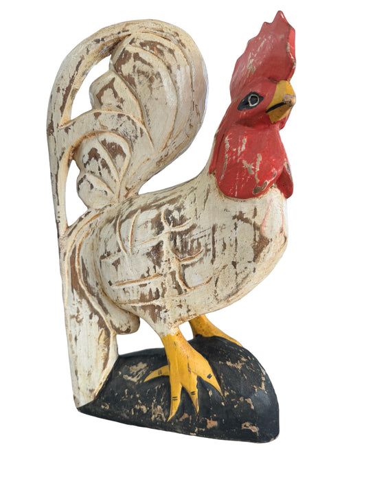 Carved Wooden Rooster