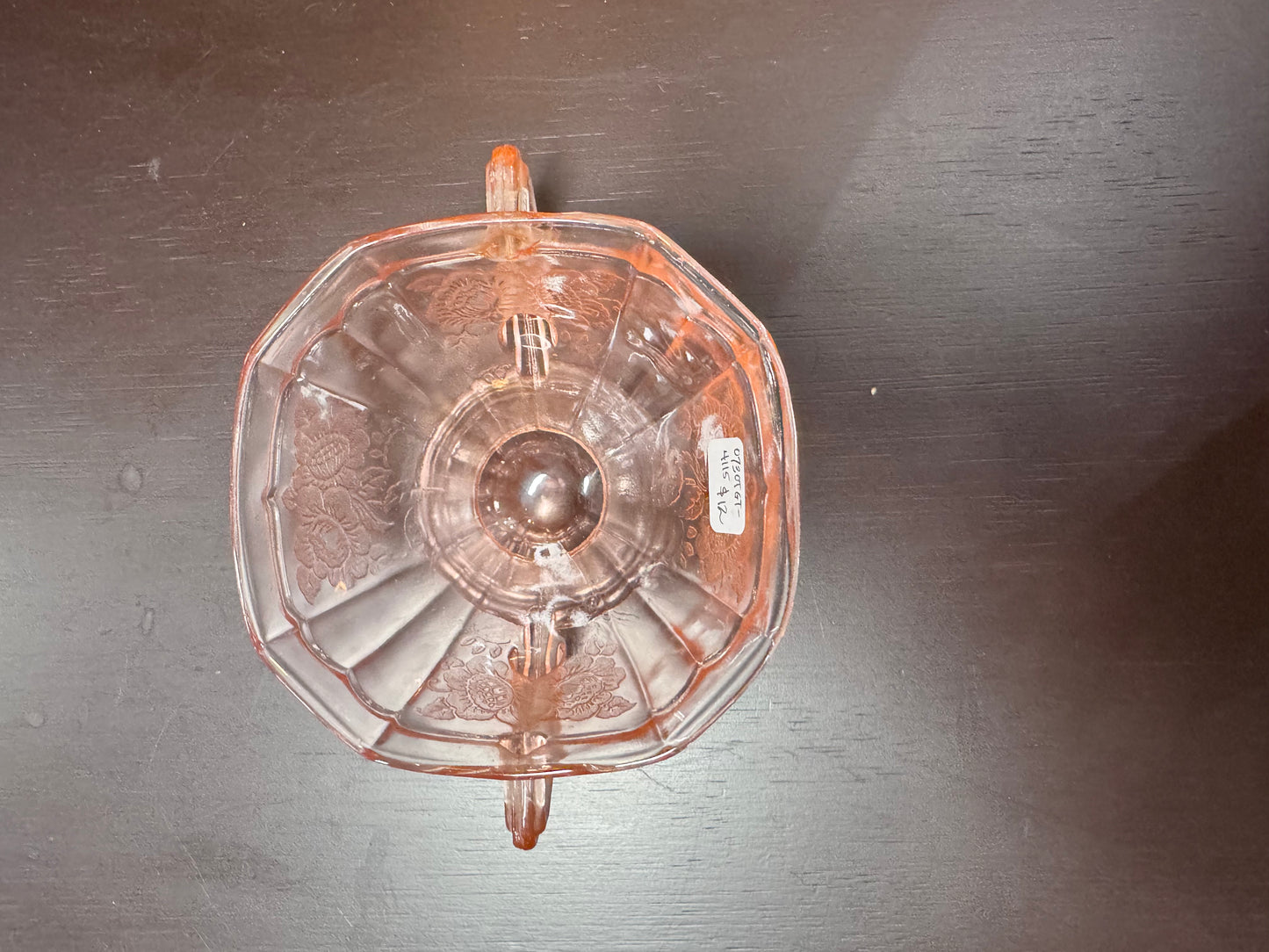 Pink Depression Glass Sugar Bowl