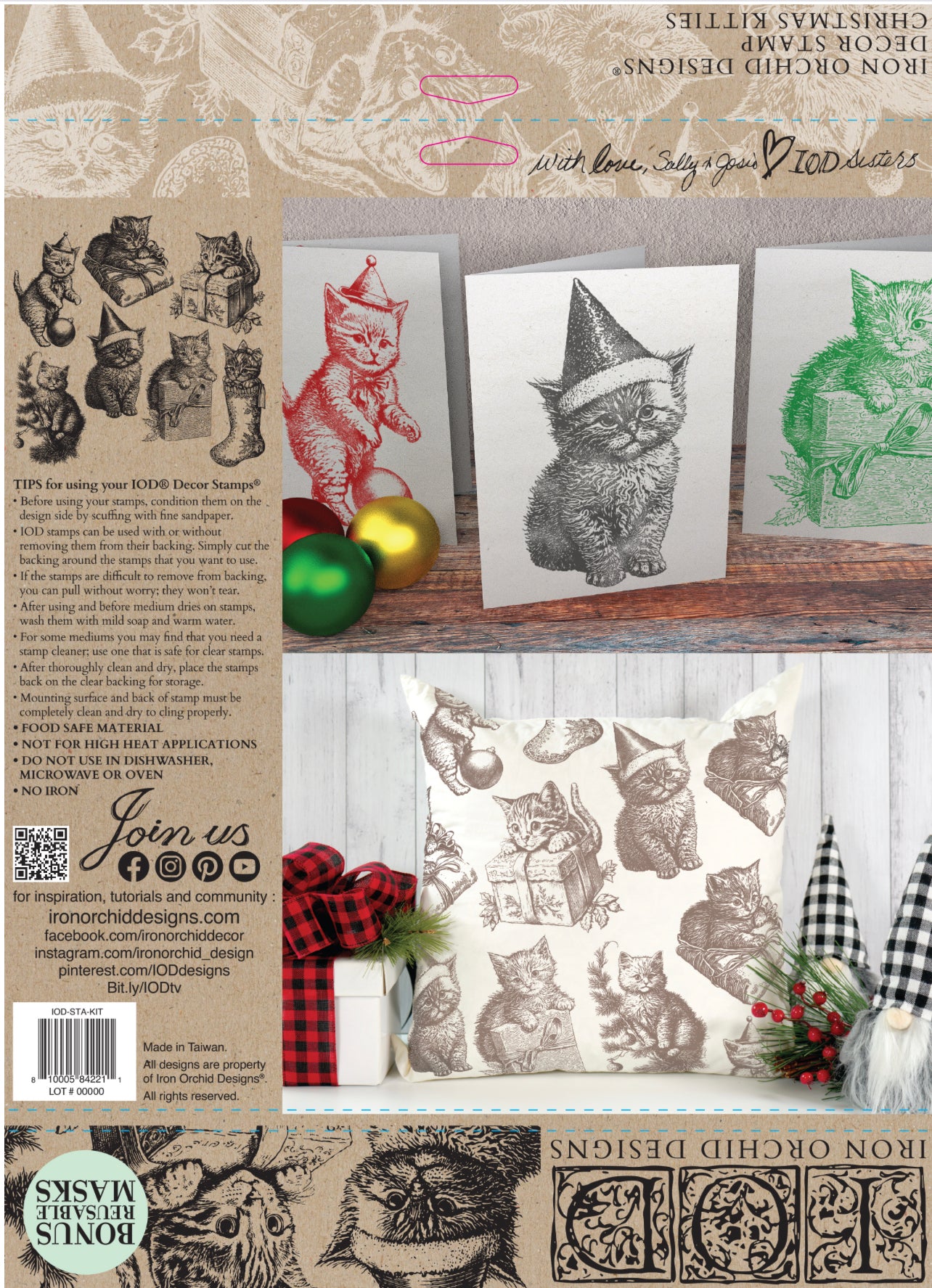 Christmas Kitties Iron Orchid Designs Stamp Set Limited Edition Holiday 2023