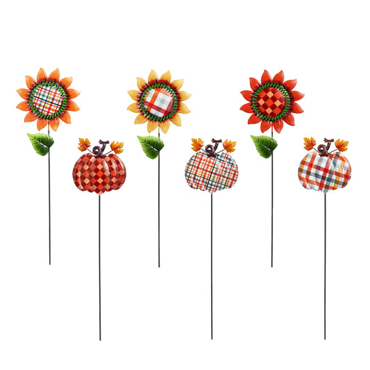 Checkered Metal Plant Picks
