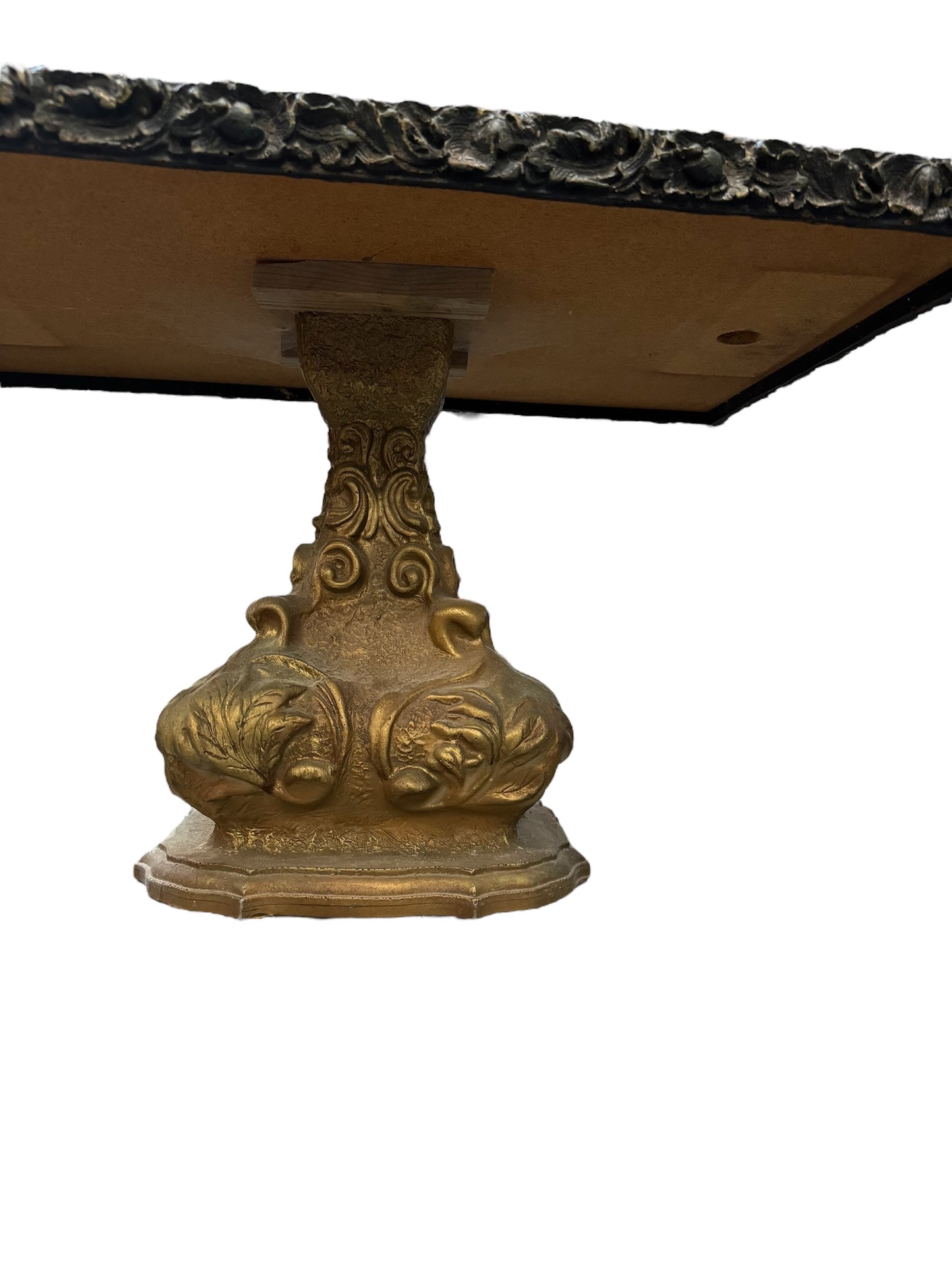 Bronze and Gold Resin Art Top Accent Table