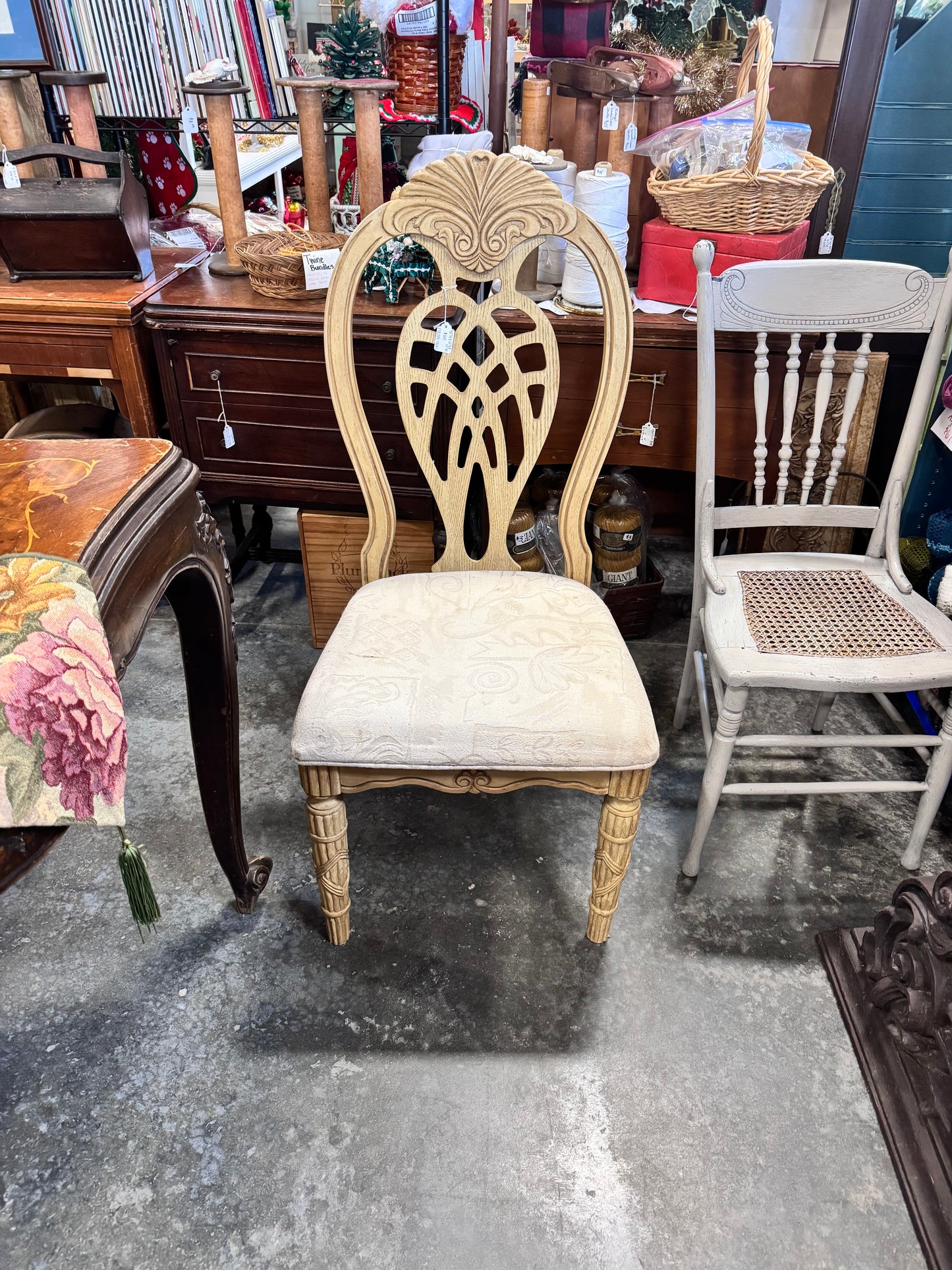 Light Blonde Upholstered Seat Dining Chair