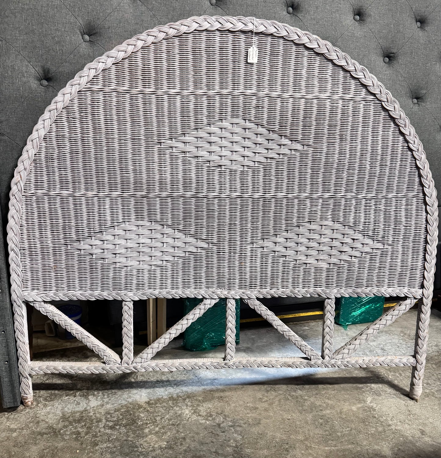 Arched Full Wicker Headboard