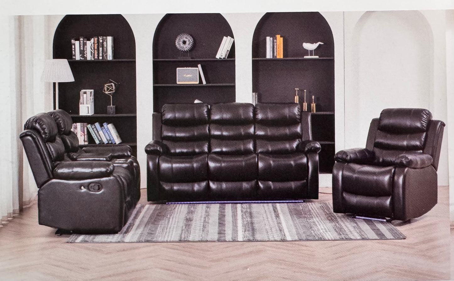 Living Room Suite 3 pieces with recliners