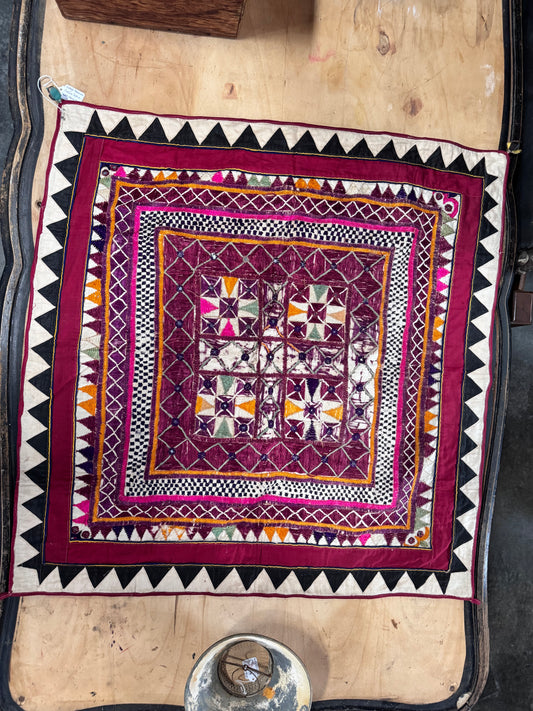 Vintage Handmade Chakla Textile Wall Hanging