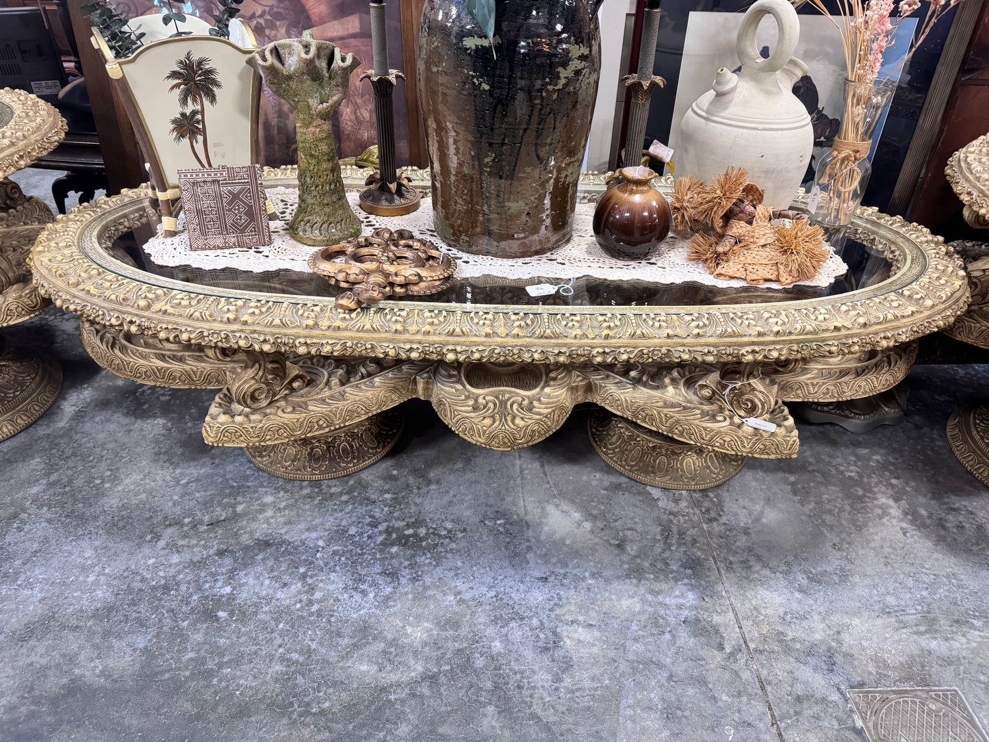 Italian Rococo Style 3 Piece Set - Coffee Table/2 Round Side Tables