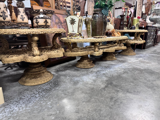 Italian Rococo Style 3 Piece Set - Coffee Table/2 Round Side Tables