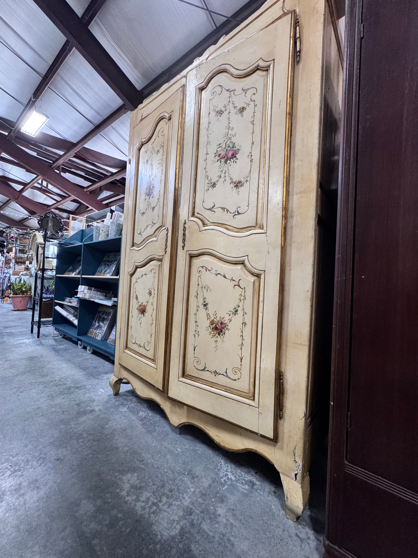 18th Century hand Painted French Armoire