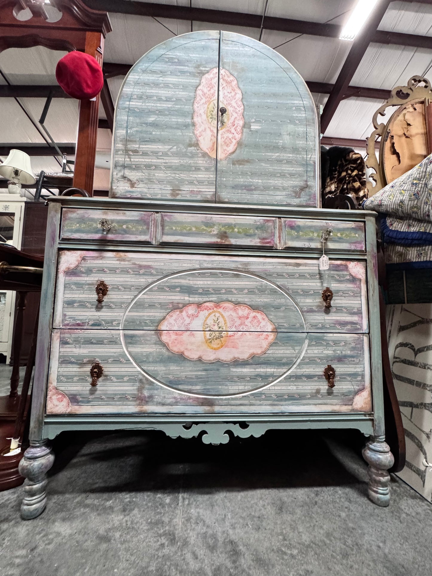Early Century Bonnet Top Chest of Drawers