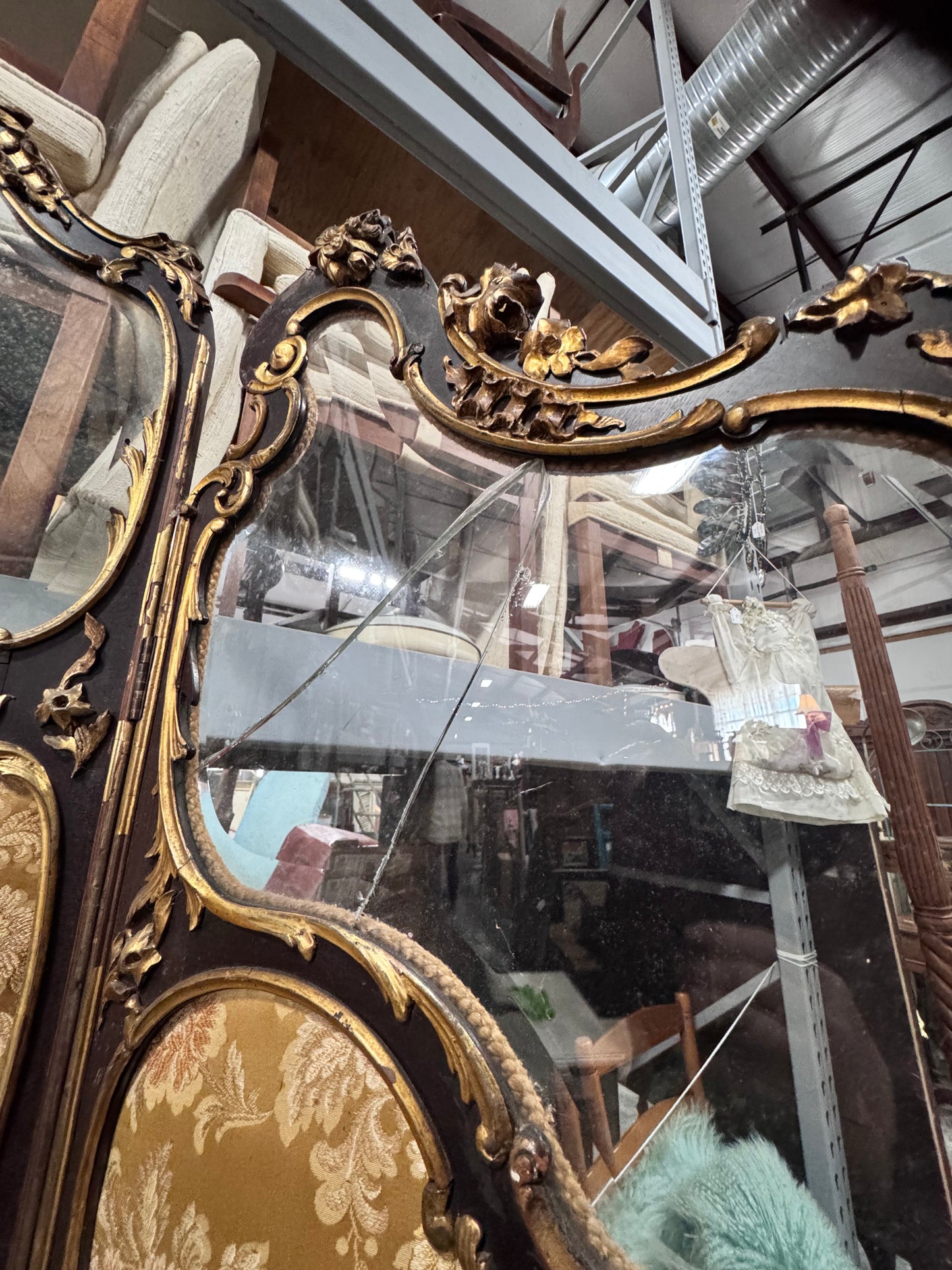 Louis XV Style Antique 3-Panel Screen