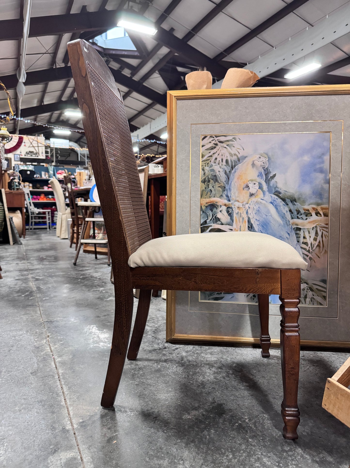 Cane Back Dining Chairs-Pair