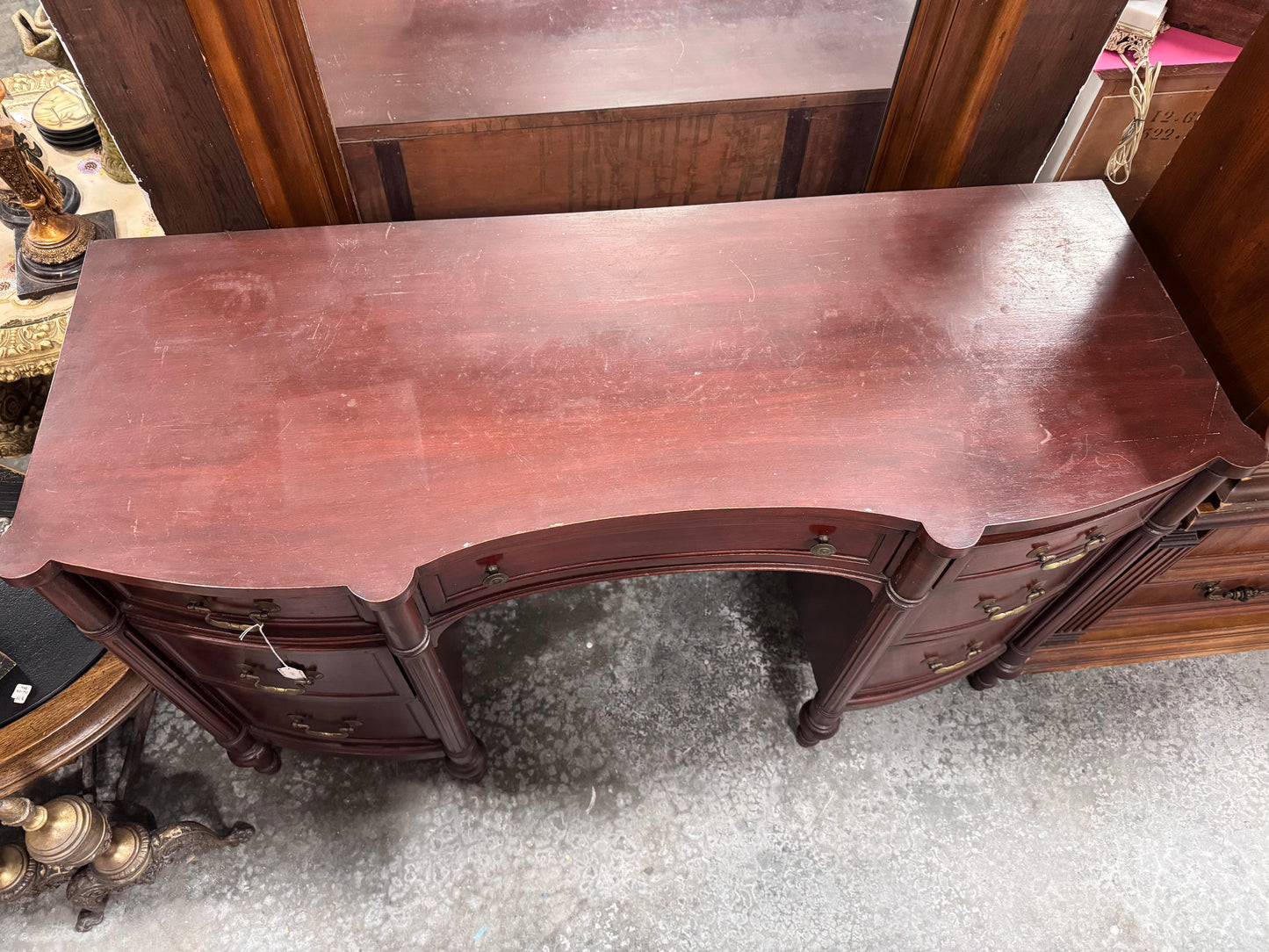 Federal Style Mahogany Curved front Desk