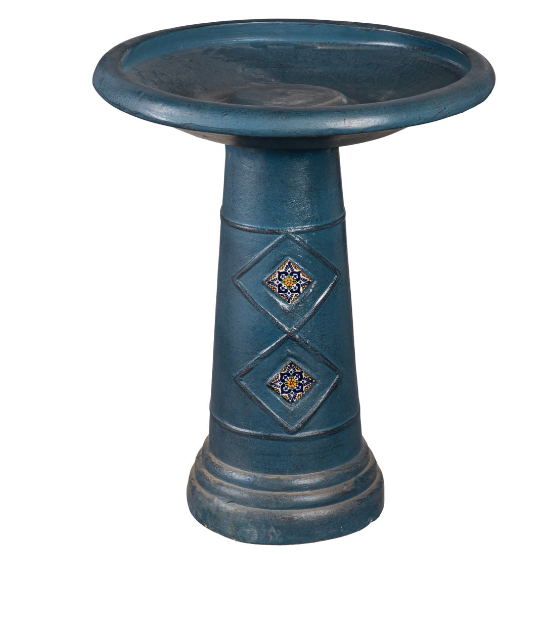 Traditional Mexican Earthenware Pottery Bird Bath