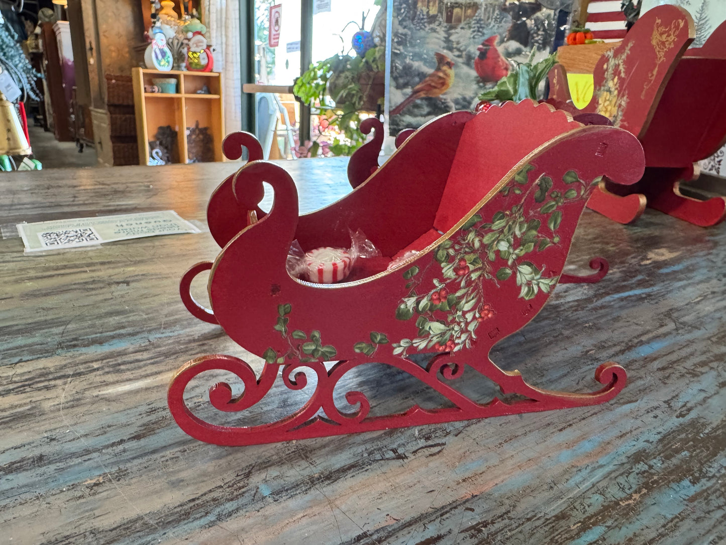 Handcrafted Holiday Traditions MDF Santa Sleigh