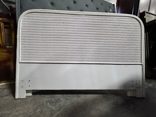 White Wicker Full/Queen Headboard w/frame