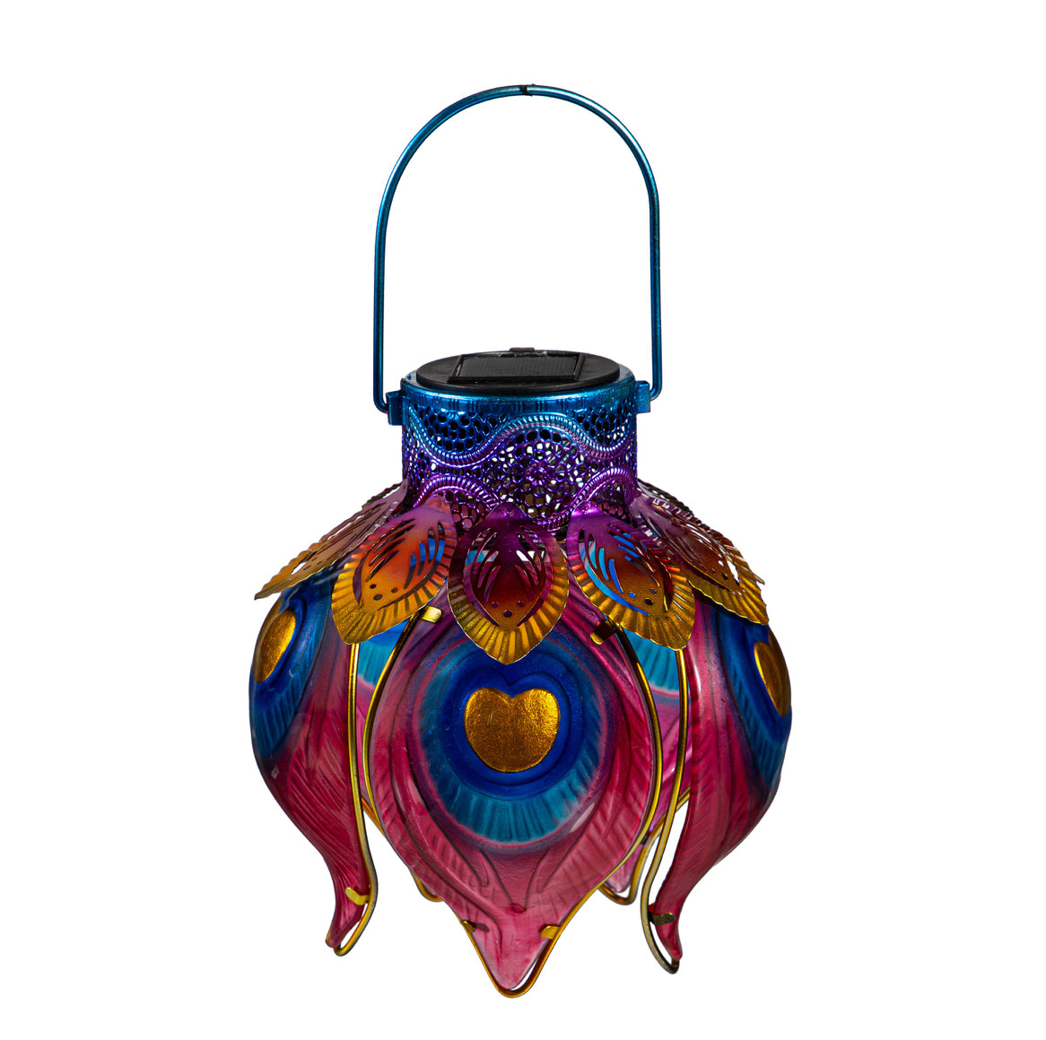 Peacock plume solar lantern