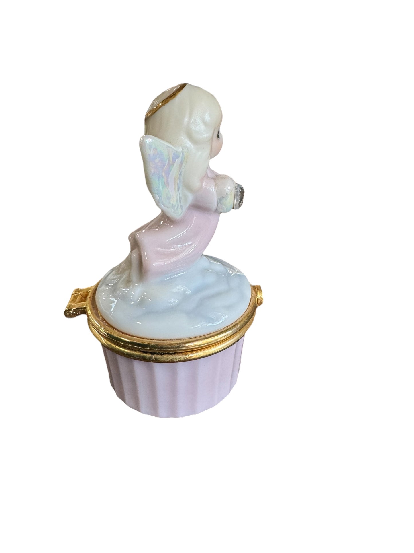 Vintage Precious Moments Porcelain Angel Jewelry Box