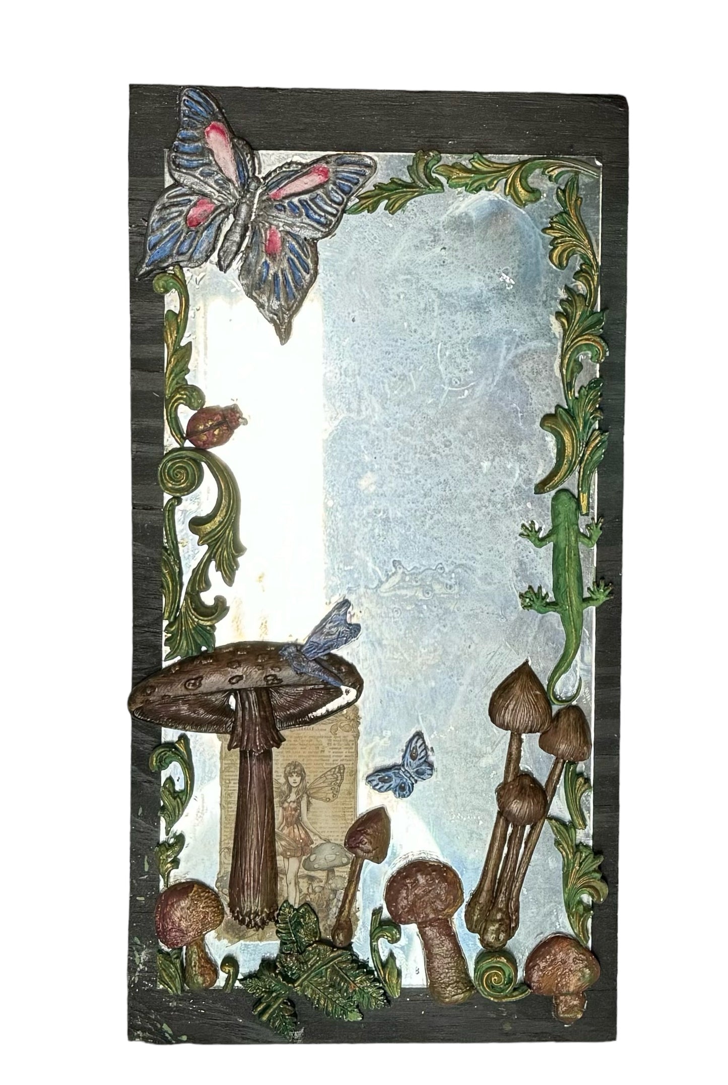 Vintage looking glass Woodland Fairy mirror