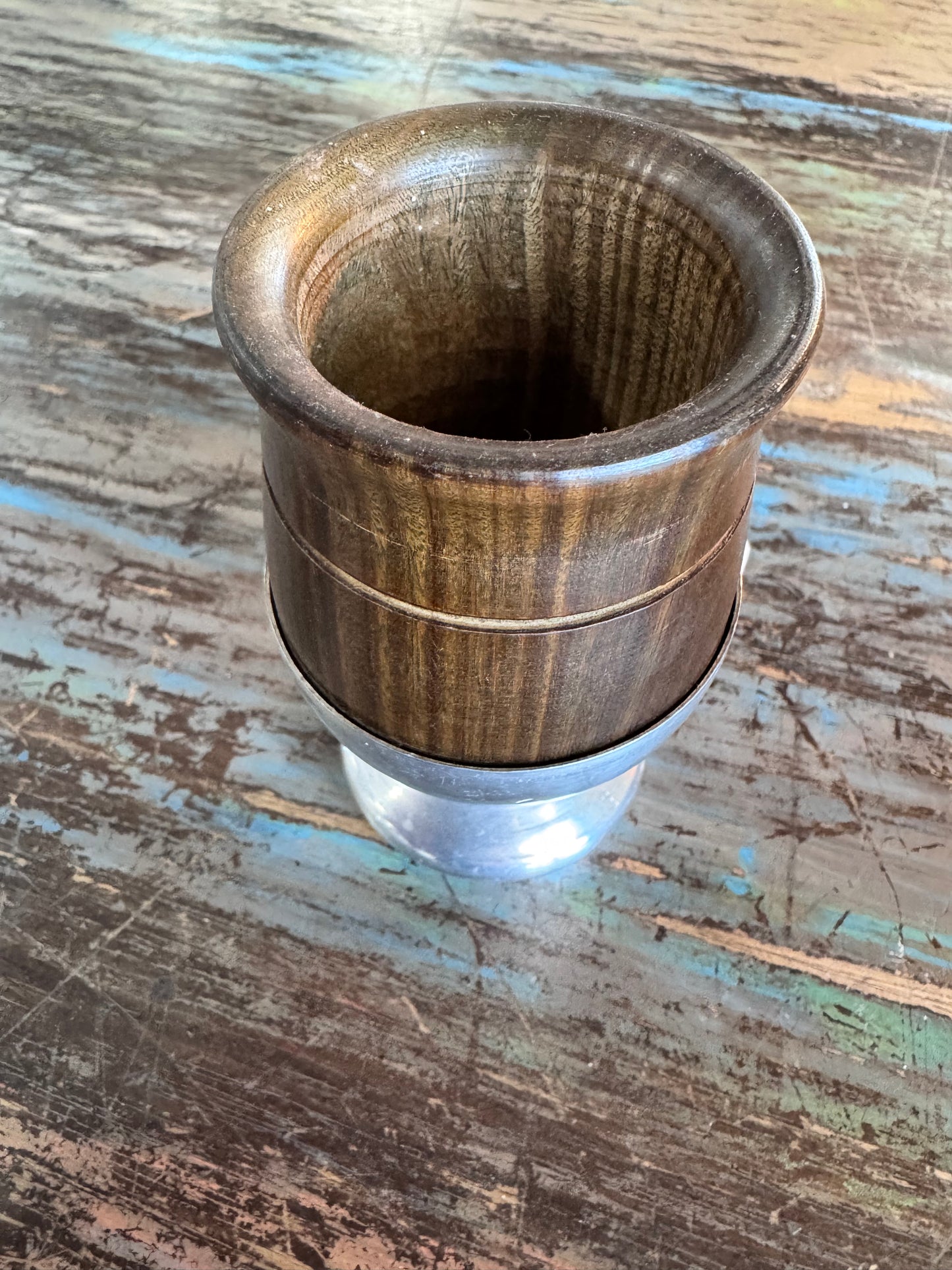 Turned Wood and Stainless Steel Yerba Mate Mug