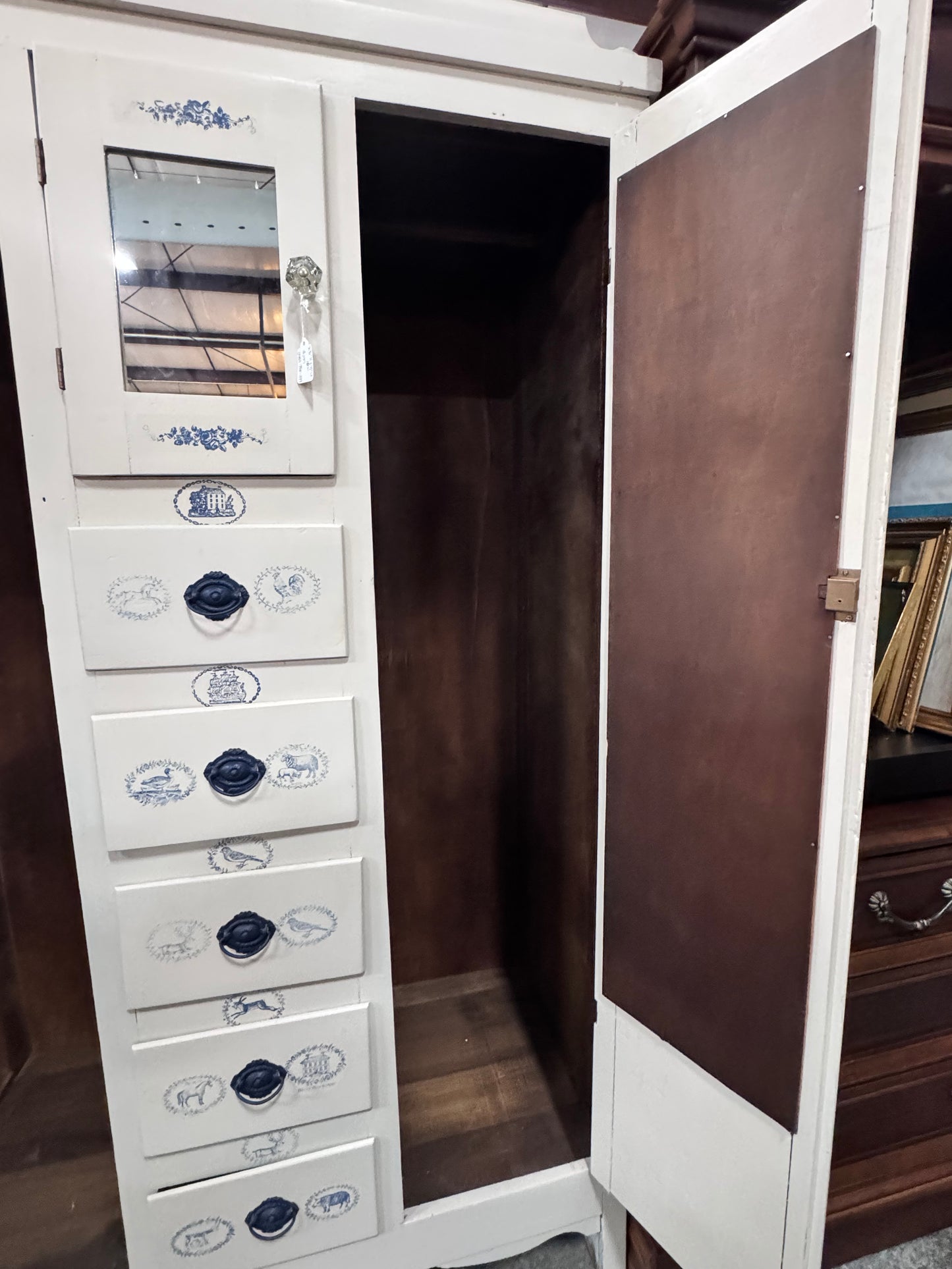 Double Door Chiffarobe in Cream and Delft Blue