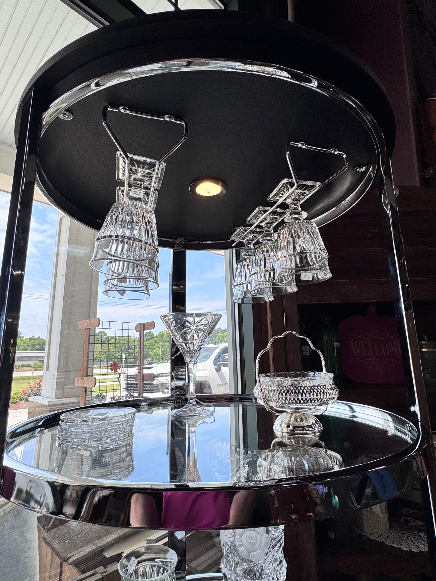 Lighted Black & Chrome Bar