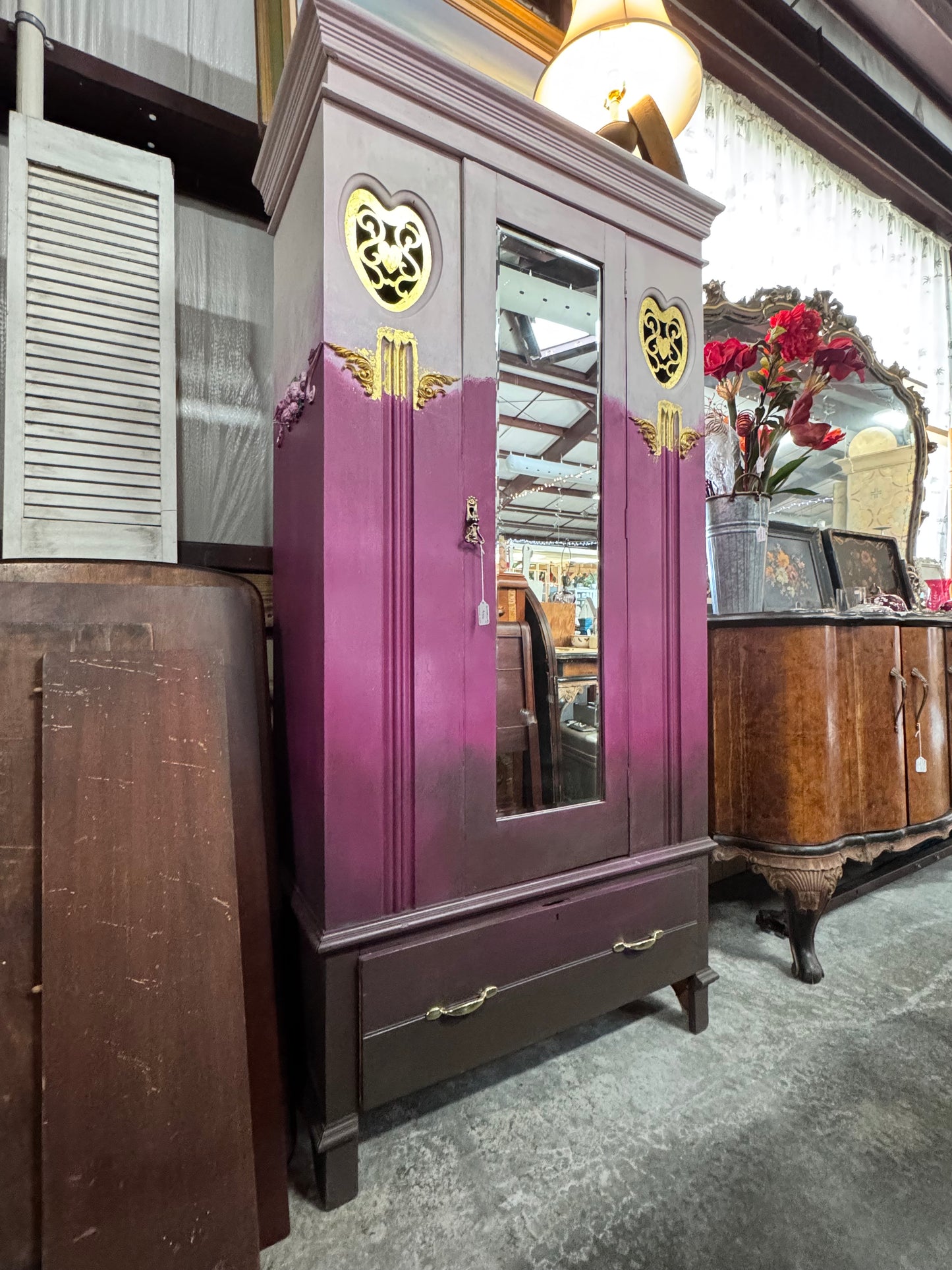 Custom Painted Pink Ombre Armoire