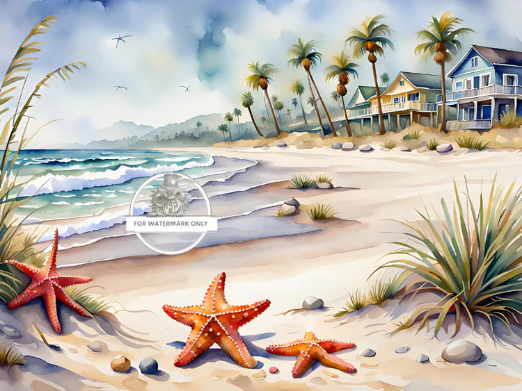 DC330 A4 Starfish Rice Decoupage Paper