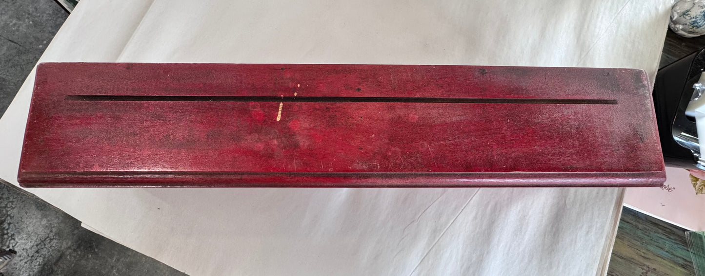 Antique Hand Painted Red Floating Shelf - Made in India