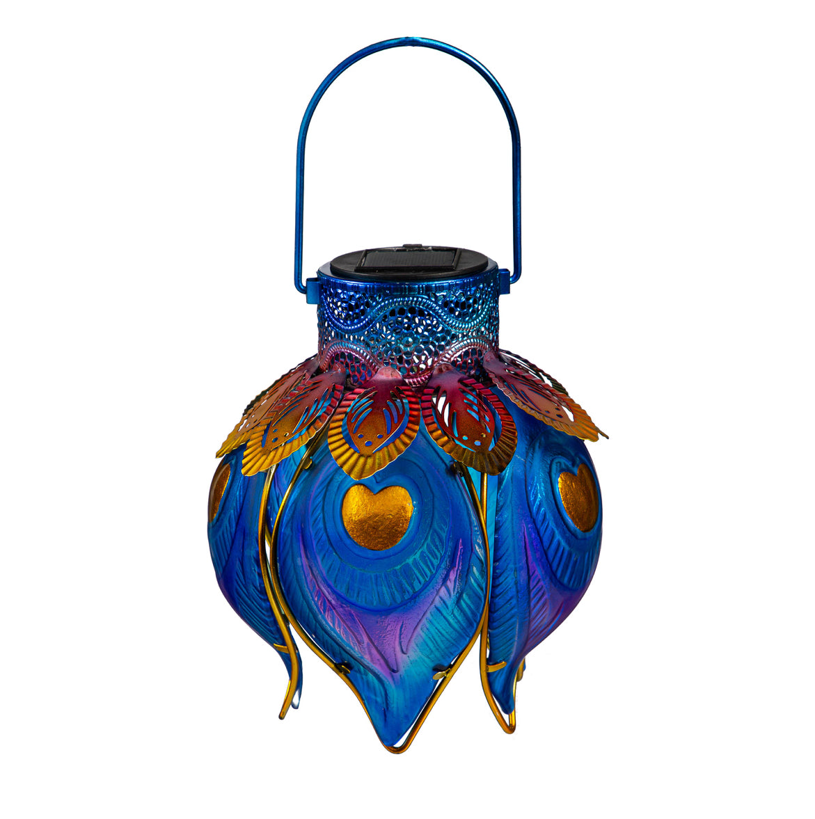 Peacock plume solar lantern