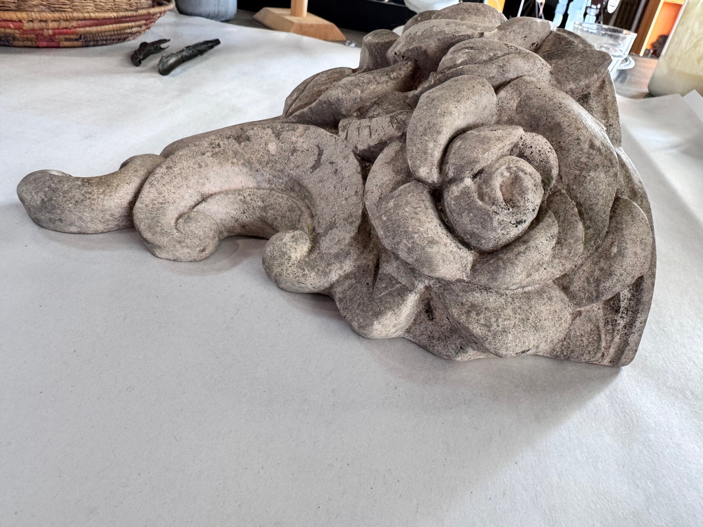 Vintage Plaster French Rose Wall Shelf