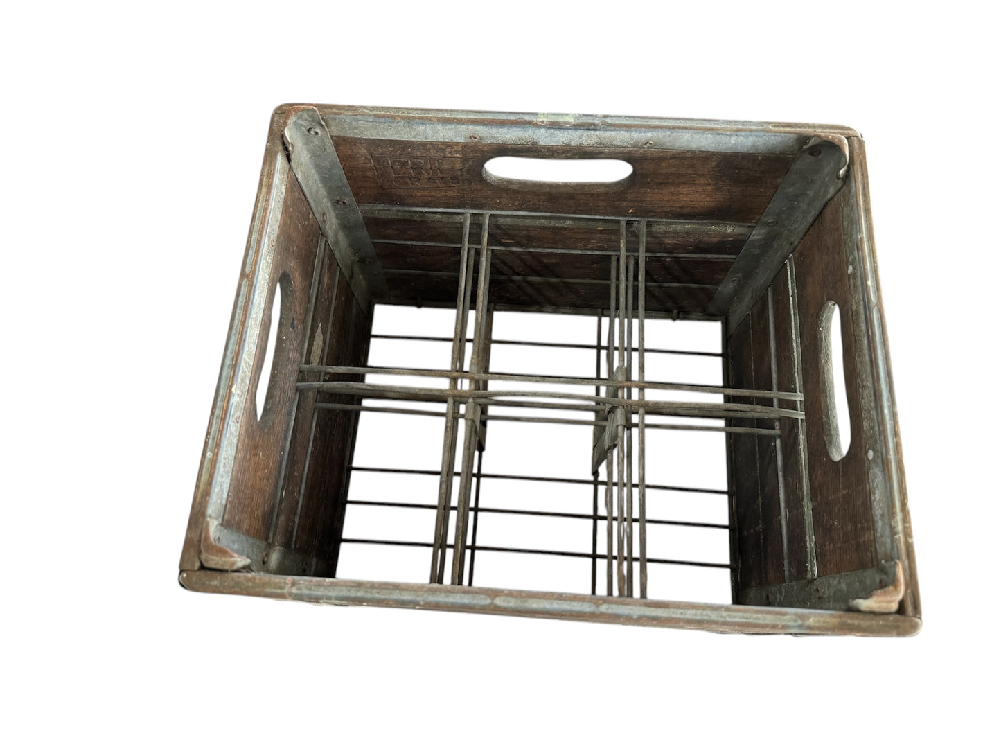 Del Amore Dairy Wood and Metal Milk Crate