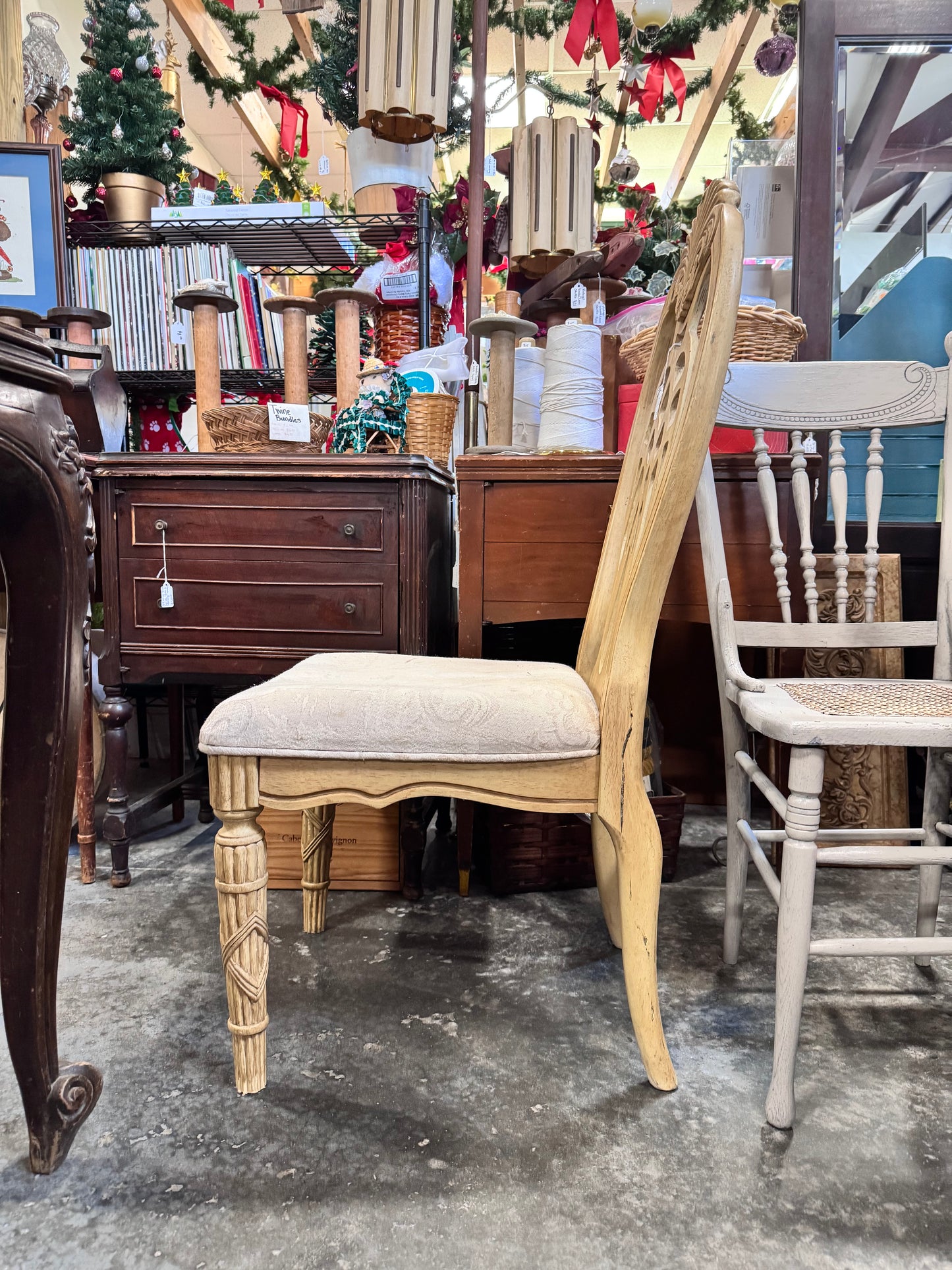 Light Blonde Upholstered Seat Dining Chair