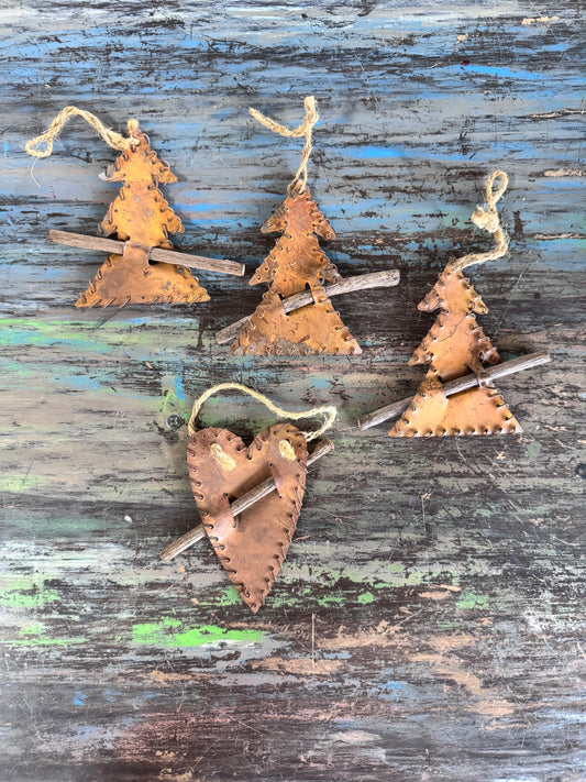 Primitive Metal Christmas Ornaments