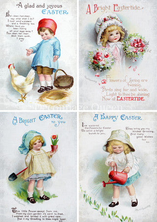 Decoupage Queen Rice Paper - Vintage Eastertide Four Pack