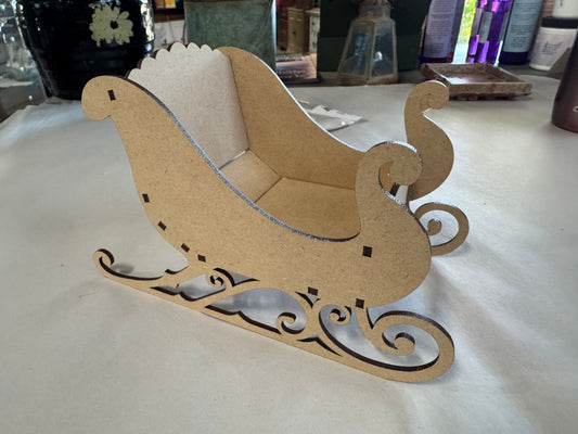 Handcrafted Holiday Traditions MDF Santa Sleigh