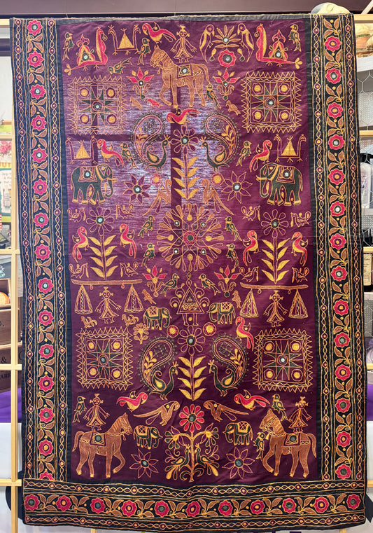 Traditional Hand Embroidered Indian Wall Hanging
