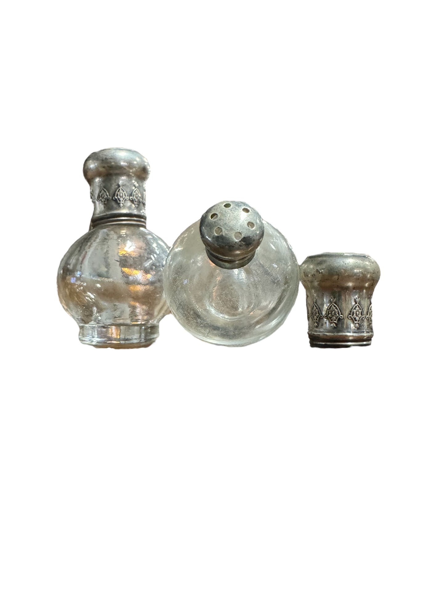 Bowl-shaped Depression Glass Salt and Pepper shakers