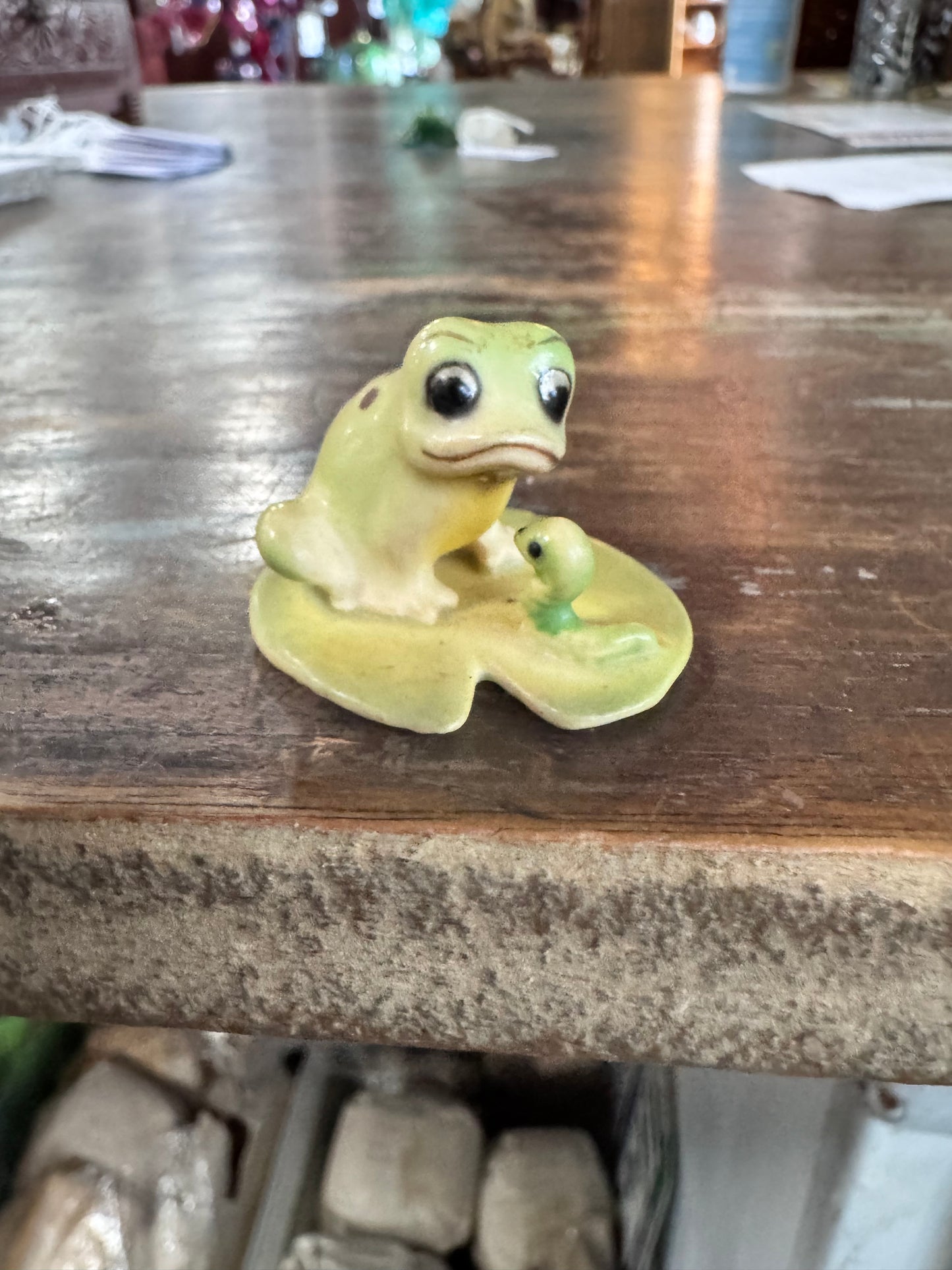 Vintage Josef Anthropomorphic Figure - Frog and Lily Pad