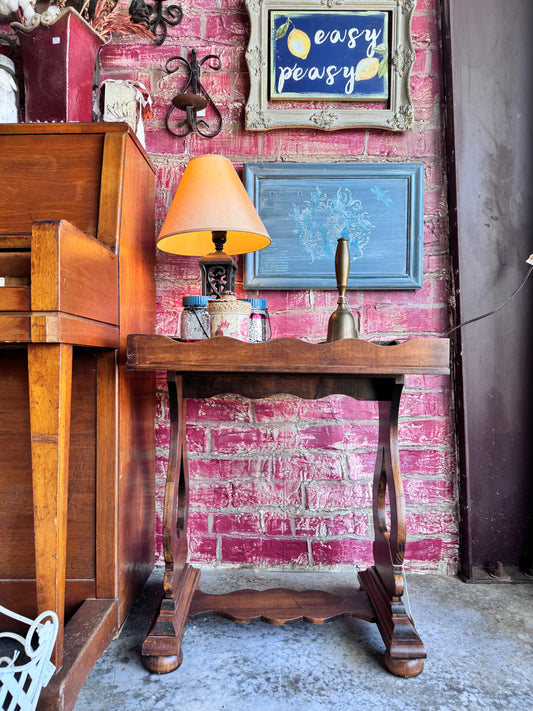 Victorian Revival Walnut Parlor Serving Table