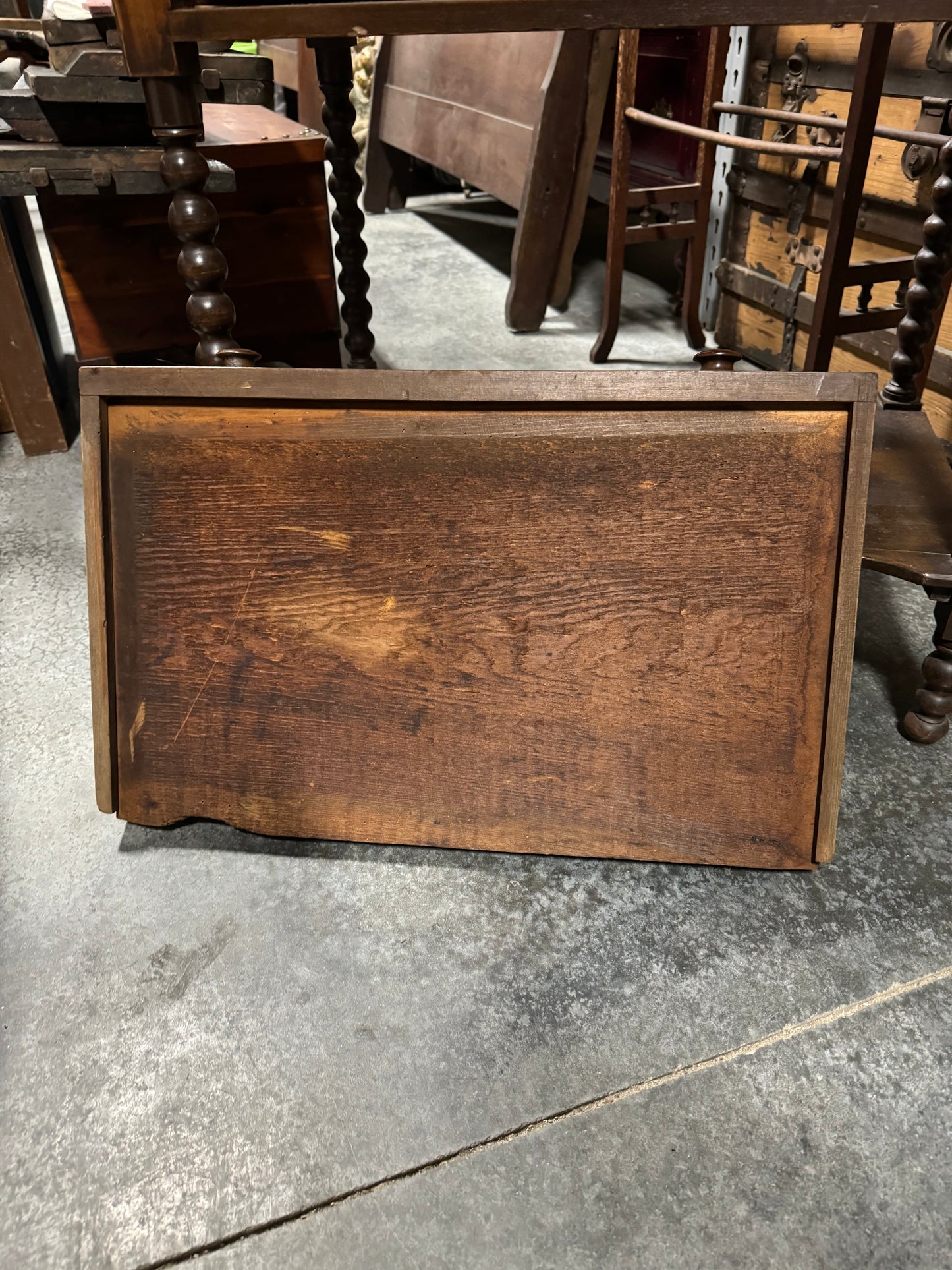 Antique Bobbin Leg Wash Stand with front drawer