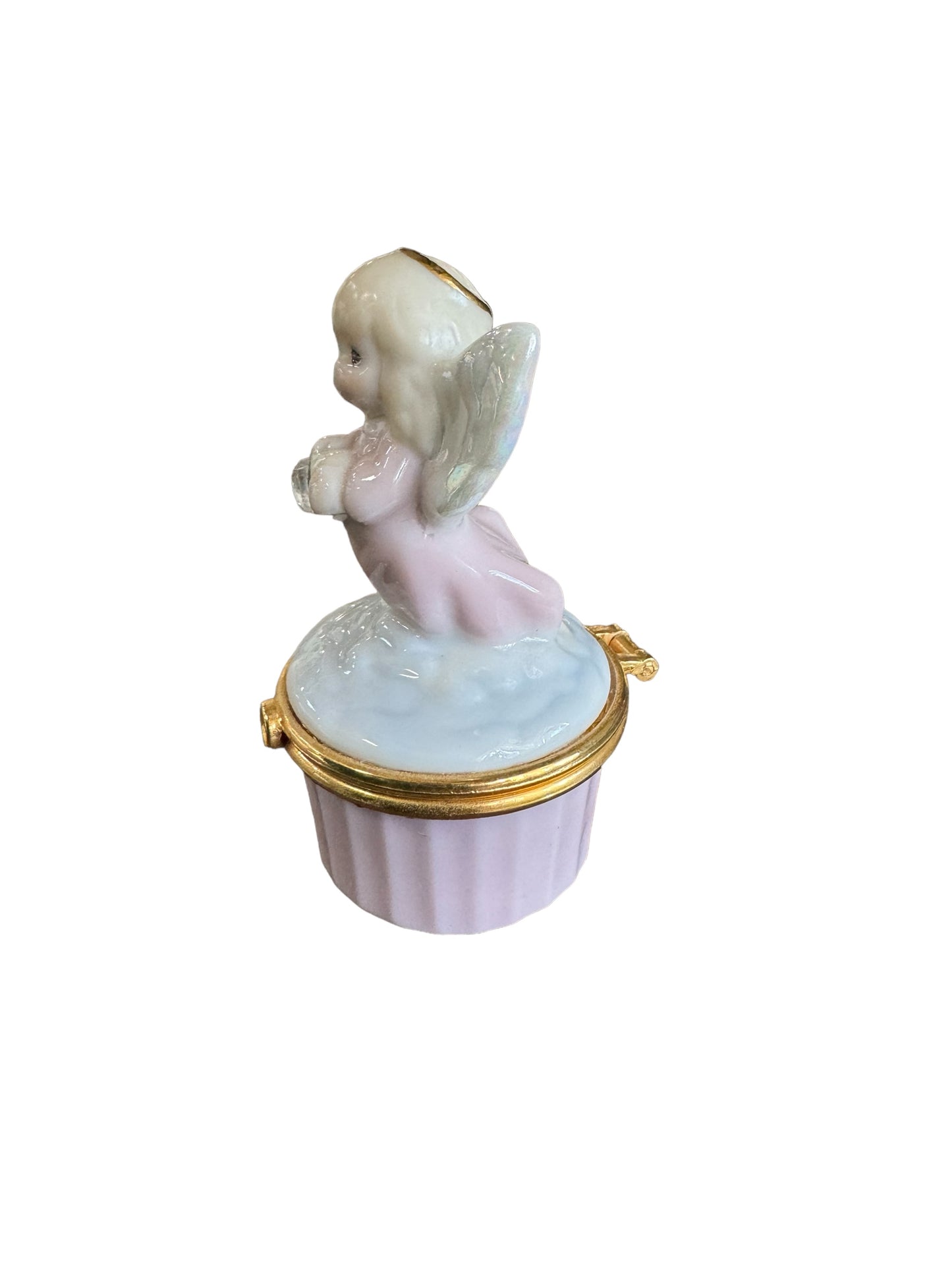 Vintage Precious Moments Porcelain Angel Jewelry Box