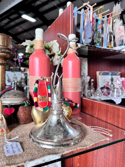 Vintage Silver Plated Stylized Taper Candle Holder