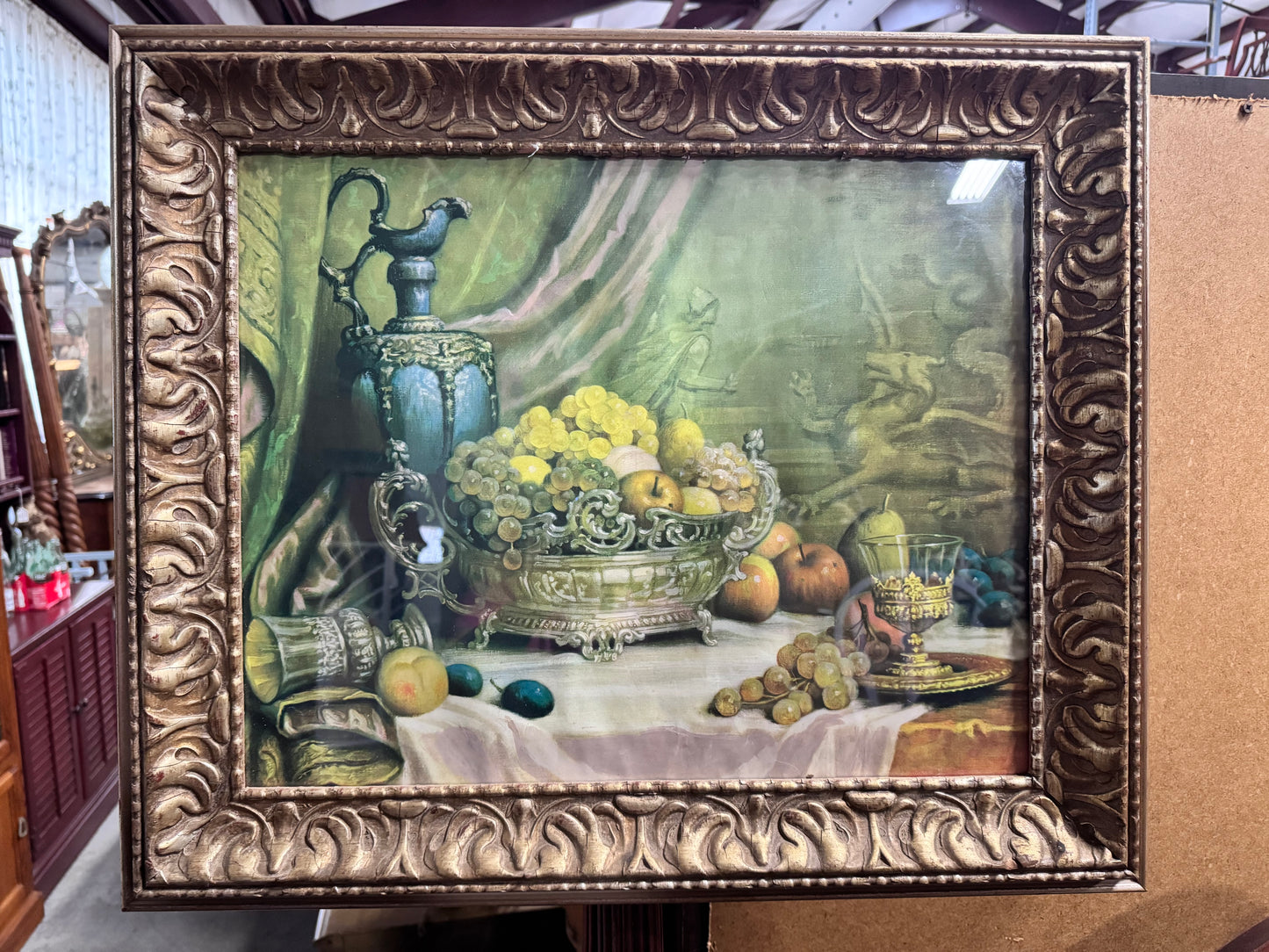Vintage Framed Still Life with Fruit