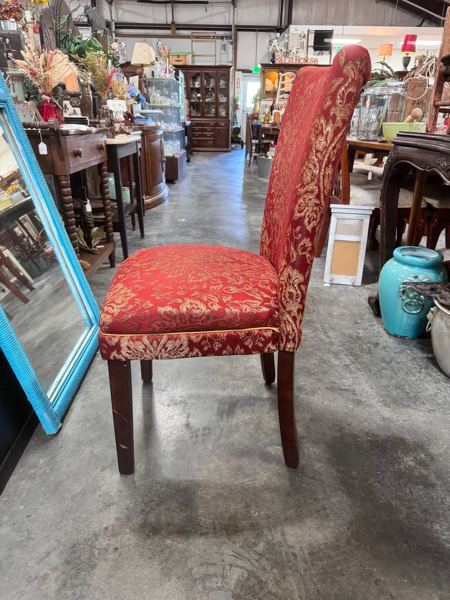 Red & Gold Paisley Pattern Pier 1 Parsons Chair